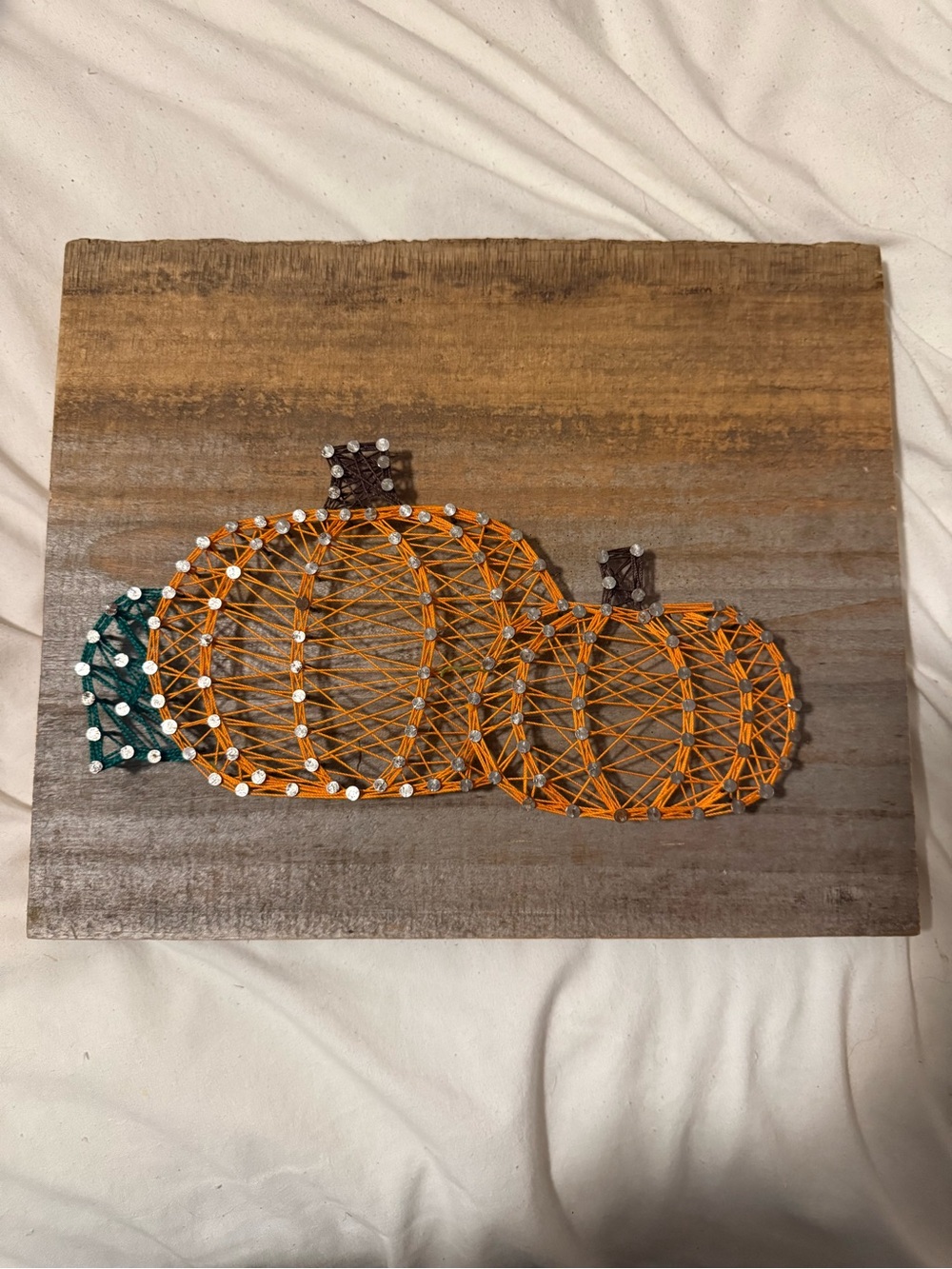 Handcrafted Orange Pumpkin String Art Wall Accent